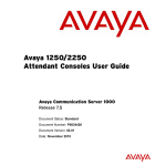 Avaya 2250 Attendant Console User Guide