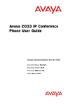 Avaya 2033 IP Conference Phone User Guide