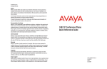 Avaya 1692 IP Conference Phone Quick Reference Guide