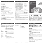 Audiovox Portable CD System User's Manual