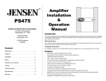 Audiovox Jensen PS475 User's Manual