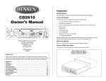 Audiovox CD2610 User's Manual