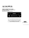 Audiovox AVP7000 User's Manual