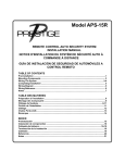 Audiovox APS-15R User's Manual