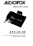 Audiovox afx-35 User's Manual