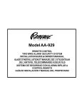 Audiovox AA-929 User's Manual