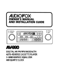 Audiovox 990 User's Manual