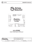 Atlas Sound AA-PPRC User's Manual