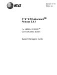 AT&T FAX Attendant Release 2.1.1 User's Manual