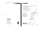 Ascaso Factory ESPRESSO COFFEE GRINDER User's Manual