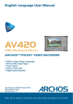 Archos AV420 User's Manual