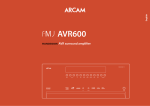 Arcam FMJ AVR600 User's Manual