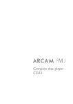 Arcam CD33 User's Manual