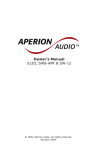 Aperion Audio SW8-APR User's Manual