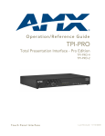 AMX TPI-PRO-4 User's Manual