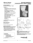 American Standard Skyline Champion 4 Elongated Right Height Toilet 2067.014 User's Manual