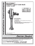 American Standard Selectronic Proximity Toilet Flush Valve 6065.122 User's Manual