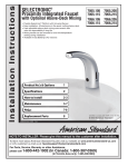 American Standard Selectronic Proximity Integrated Faucet with Optional Above Deck Mixing 7055.115 User's Manual