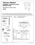 American Standard Retrospect Console Table 7812.295 User's Manual