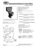 American Standard International Patriot 13.2 Liter Toilets 091-0320 User's Manual