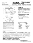 American Standard 2805.XXXW User's Manual