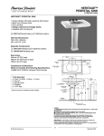 American Standard Heritage Pedestal Sink 0191.134 User's Manual