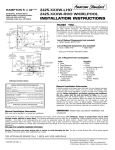 American Standard 2425.XXXW-LHO User's Manual