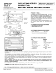 American Standard 2425.XXXW User's Manual