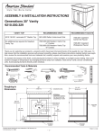 American Standard Generations 30" Vanity 9210.030.329 User's Manual