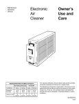 American Standard Electronic Air Cleaner User's Manual