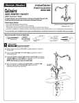 American Standard Culinaire Bar/Pantry Faucet 4233.400 User's Manual