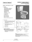 American Standard Compact Right Height Elongated Toilet 3505.000 User's Manual