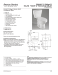 American Standard Colony FitRight Round Front 12" Rough-In Toilet 3190.016 User's Manual