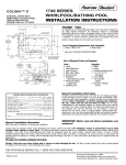 American Standard Colony 1749 SERIES User's Manual