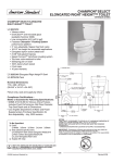 American Standard Champion Select Elongated Right Height Toilet 2057.212 User's Manual