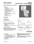 American Standard Cadet Round Front 14" Rough-In Toilet 2798.014 User's Manual