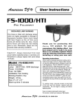 American DJ FS-1000 User's Manual