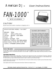 American DJ Fan-1000 User's Manual