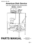 American Dish Service 5-AG-S User's Manual