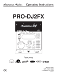 American Audio PRO-DJ2FX User's Manual