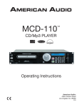 American Audio MCD-110 User's Manual