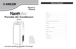 Amcor NanoMax Portable Air Conditioner User's Manual