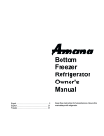 Amana Ice Maker IA 52204-0001 User's Manual