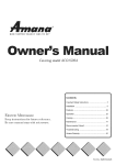 Amana A CO15ZOA User's Manual