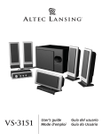 Altec Lansing VS3151 User's Manual