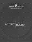 Altec Lansing ACS33BW User's Manual