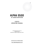 Alpha Comm Enterprises AMPLIFIER 9500 User's Manual