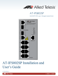 Allied Telesis Switch AT-IFS802SP User's Manual