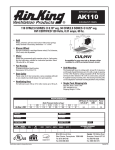 Air King AK110 User's Manual