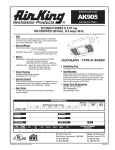 Air King AK905 User's Manual